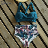 High Waist Bikini 2021 Halter Swimwear Women Swimsuit Female Bikini Set Bodysuit Bathing Suit Summer