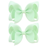 4'' Cute Solid Grosgrain Ribbon Bowknot Hair Clips For Girls Handmade Hairpins Barrettes Headwear Kids Hair