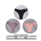 3PCS/Set Women's Panties Cotton Brazilian Underwear Women Sexy V Waist Women's Thong Female Underpants Intimate