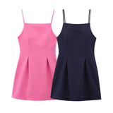 Dew-Back Party Dress Dress 2025 Summer Sleeveless Slings With Short Mini