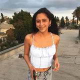 Summer Women Ruffles Tank Top Fashion Ladies Sleeveless Strapless Ruched Slim Crop Top Camisole Female Clothing