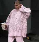 Letter Embroidery Personality Tattered Wool Woven Long-Sleeved Sweater Women's Autumn And Winter Letter