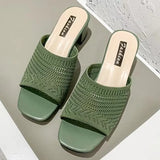 Zingj Heel Sandals And Slippers For Women In Summer 2023, The New Korean Version Of Flying Weave Wears A Word Of Fashion For Women's Sandals And