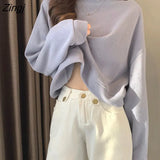 No Hat Hoodies Women Sweet Student Baggy Ulzzang Female Harajuku Streetwear All-match Vintage Elegant Cropped Cozy