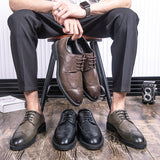 Style Leather Shoes Black Korean Version British Casual Business Summer Teen Shoes