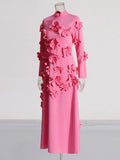 French Elegant Style High-End Dress 2025 Summer New T-Shirt Spliced Three-Dimensional Flower Decoration
