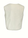 Vintage Lamb Hairless Sleeveless Vest Short Coat Shoulder Vest