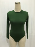 Colors Long Sleeve O Neck Casual Bodysuit Women Body Tops White Black Nude Red Party Bandage Bodycon Romper Body suit