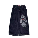 Baggy Jeans For Men Retro Embroidery Hip-Hop Goth Street
