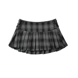 Vintage Lattice Bran Skirt Girl Summer Babes Thin High Waist Ultra-Short Skirt College Style JK