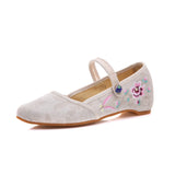 Zingj Shoes Single Shoes Fashion Tendon Embroidered Cloth Shoes Women's Single Shoes Spring And Summer Cloisonne Shallow Cloth