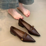 Version Of The Sharp-Pointed Thick Heel High Heels Women 2025 Spring New Evening Wind Commute With Shallow Single