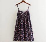 Women 2021 Summer Floral Printed Beach Dress A-Line Cotton Dress Sexy Backless Mini Dresses