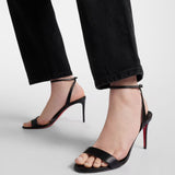 New Word With Exposed Toe Red-Soled High-Heeled Sandals Women's Fine Heel Sexy Red-Soled High-Heeled