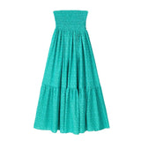 Print Long Skirts For Women Fashion 2023 High Waist Ruffle Skirt Sets Summer Beach Skirt Woman Ruched Women's