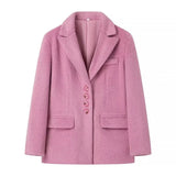 Women's Clothing 2025 Spring New Fashion Free Single Row Buckle Long Hair Suit