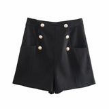 New Spring Autumn Women Shorts Simple Style Sexy Short Pants Hight Waist Shorts Black Casual OL