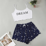 Printed Girls' Short-Sleeved Shorts Sexy Pajamas Girls' Cartoon Leisure PJ Leisure Home