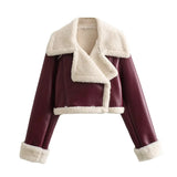 New Women's Collar Fur All-In-One Double-Sided Short Jacket
