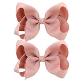 4'' Cute Solid Grosgrain Ribbon Bowknot Hair Clips For Girls Handmade Hairpins Barrettes Headwear Kids Hair
