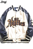 new letter stitching jacket coat men's hip-hop trend fried street fashion brand baseball uniform couple casual loose