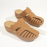 Casual Women's Slopes And New Sandals Women's Round Head Hollow Summer Bun With Cool