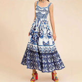 2025 New Women's Bohemian Elegant Long-Singed Print Sling