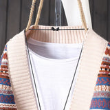 knitted cardigan jacket women's autumn winter new loose ethnic jacquard sweater outside the