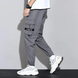 and Summer Big Men Trousers Knitted Sports Pants Men Pants Loose Korean Version of All-Match Overalls Trousers
