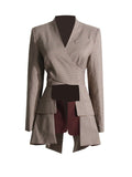 Zingj 2024 New Fashion Temperament Cross-Strap Hollow Design Sense Waist Show Thin And Long Suit