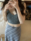 Zingj Chic Spring French Retro High Waist Cover Span Versatile Color Check Bag Buttock Skirt Fishtail Skirt Skirt