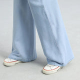 Thin Soft Women's Jeans Natural Lyocell Fabric Baggy Wide Leg Denim Pants Streetwear Loose Casual Female Clothing