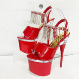 Zingj Hate Day High Nightclub Super High Heels Sandals Women's Work Shoes Show Pole Dancing Shoes Crystal