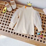 Girls T-Shirt Lace Long-sleeve Baby Kids Bottoming Shirt for Children Clothes 2021 New Spring Autumn Girl