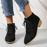 Pointed Velvet Velvet Trough Martin Boots Women's Side Zipper Coarse And T-Singed With Thin Bare