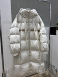 Korean Version Of High Quality Thick White Duck Down Big Quilt 2024 New Winter Down Jacket Female Long Over The Knee Coat Tide-Outfit