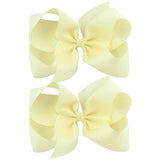 6'' Solid Color Grosgrain Ribbon Bows Hair Clips For Cute Girls Large Handmade Hairpins Barrettes Kids Hair