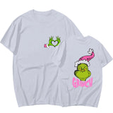 High Street Style Trend Summer Lovers Wear Green Printed Round-Neck Short-Sleeved Shirt T-Shirt