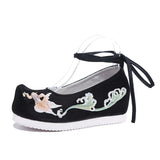 Zingj Shoes Hanfu Shoes Ancient Style Female Embroidered Cloth Shoes Inside The Raised Head Ancient Costume Shoes Cloth Shoes