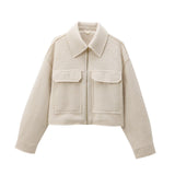Women's Fashioned Clip Pocket With Long Sleeve Jacket Jacket In Fall 2025