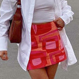 Print Korean Cute Mini Skirts Women Summer Clubwear Aesthetic 2000s Outfits Streetwear Fashion Skirts