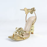 Ms. New Butterfly Decorative Water Drill Cross After The Belt Side Toe Coarse