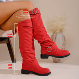 Fashion Autumn And Winter New Women Folded Western Cowboy Round Head Mid-Clinity Women's