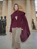 Personality Blazer Female 2025 Autumn Fashion Wind New Splicing Design Sense Red Shawl Small