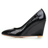 Women Pumps Fashion Wedges Shoes Pointed Toe High Heels Party Shoes Shallow Shoes Woman Black Gray