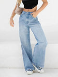 Washed Vintage Blue Versatile Boyfriend Jeans-Outfit
