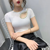 shirt Striped Classic Bottom T-shirts For Women Colorful T Shirt Woman