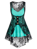 Set Heathered Flare Cami Top And Pointed Hem Lace Vest Women Twinset Top Tank Top Camis 2022 Spring Summer