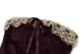 Purple Velvet Corset Crop Top And Mini Skirt Set- Outfit