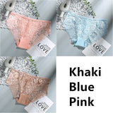 Sexy Low Waist Women's Underwear Lace Plus Size Seamless Panties Breathable Lingerie Female Briefs Solid Hollow